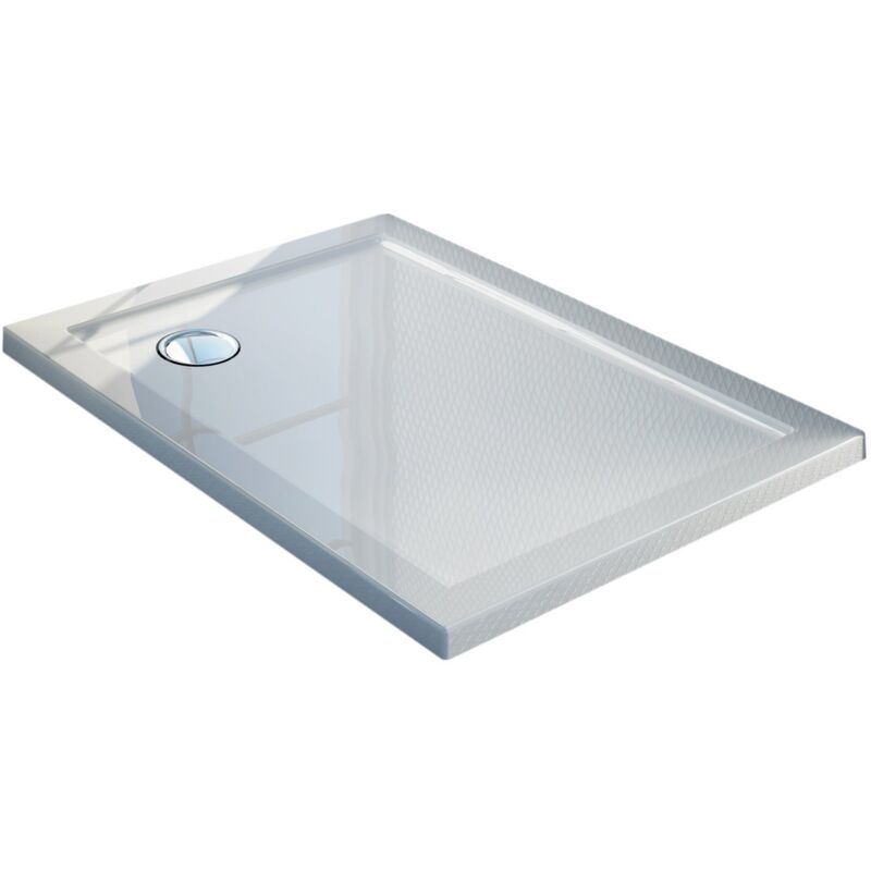 foto del prodotto idralite - piatto doccia in acrilico bordato bianco lucido mod. flower 70x120x4 cm rettangolare