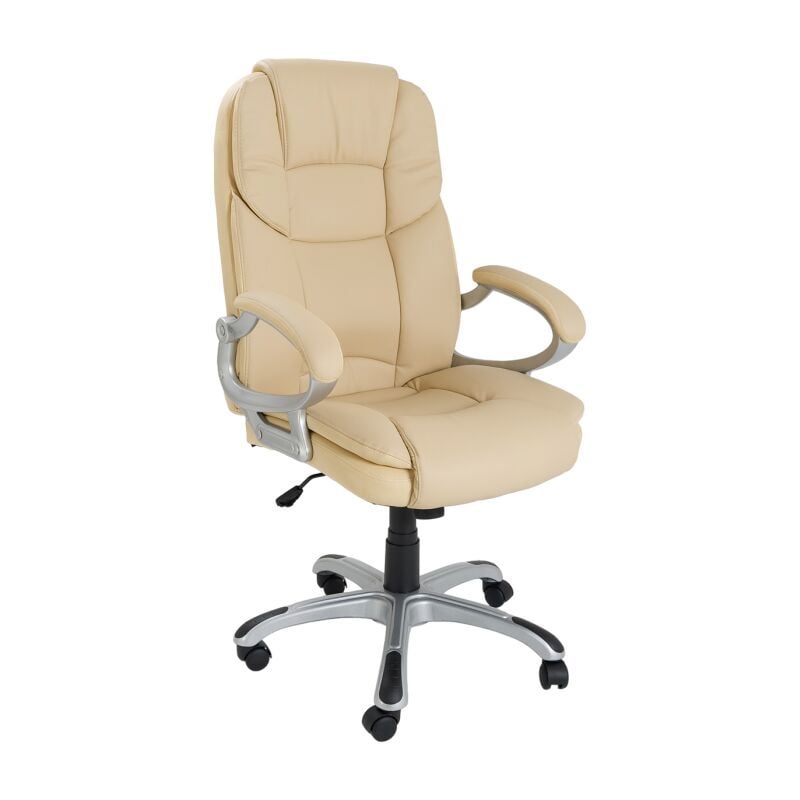 foto del prodotto idralite poltrona regolabile e girevole da ufficio presidenziale direzionale ergonomica modello silky in ecopelle colore beige