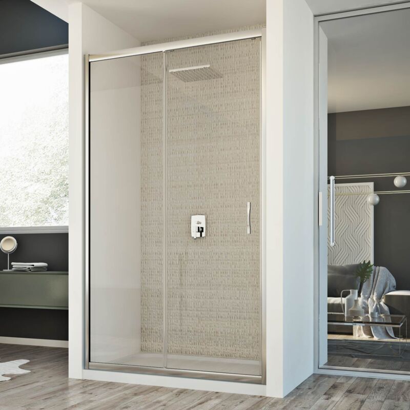 foto del prodotto idralite porta doccia cristallo trasparente h 198 mod. young 1 anta 140 cm
