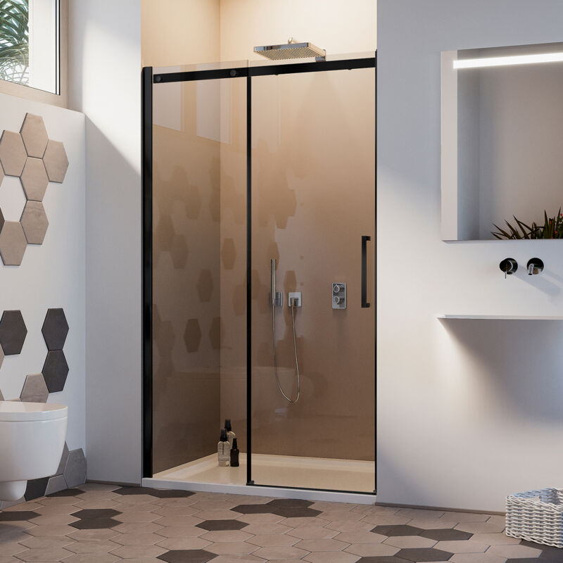 foto del prodotto idralite porta doccia mod. prime black 150 cm 8 mm colore black