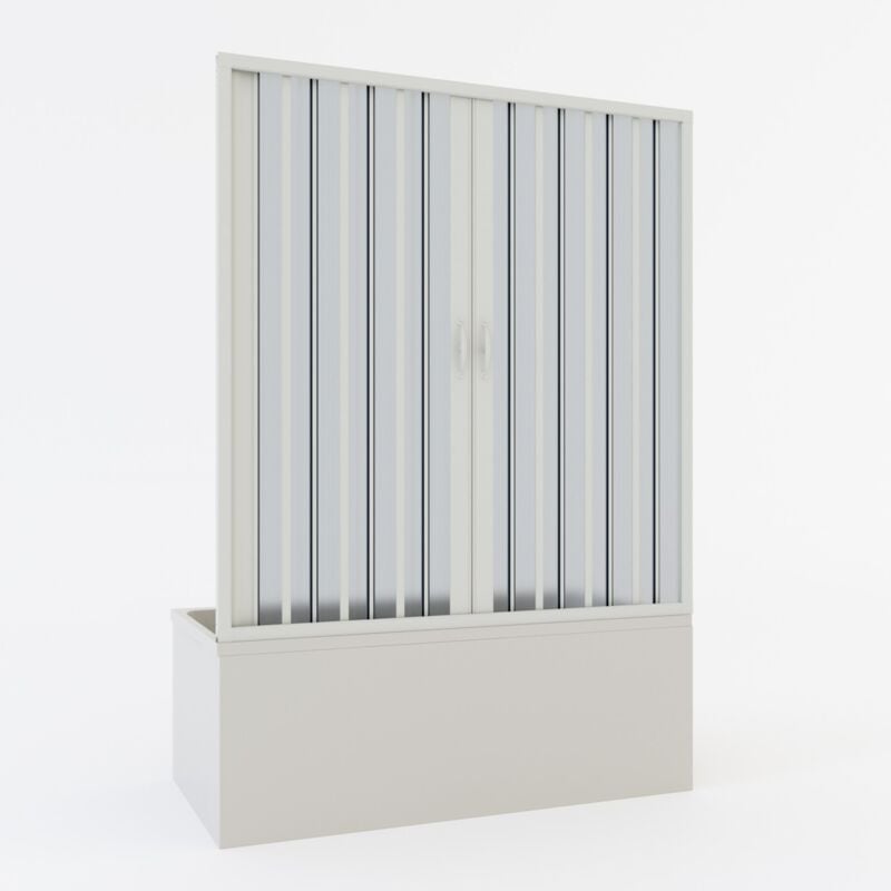 foto del prodotto idralite porta doccia nicchia sopravasca in pvc a soffietto h 150 mod. ibisco con apertura centrale 140 cm