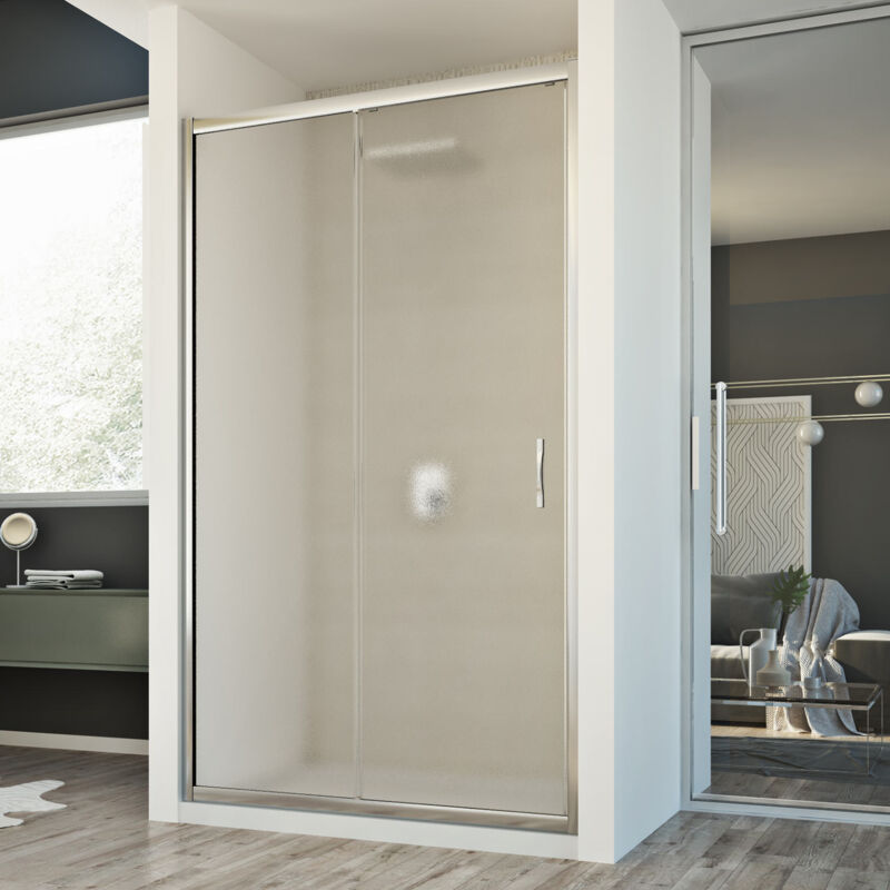 foto del prodotto idralite porta doccia vetro stampato h 198 mod. young 1 anta 140 cm