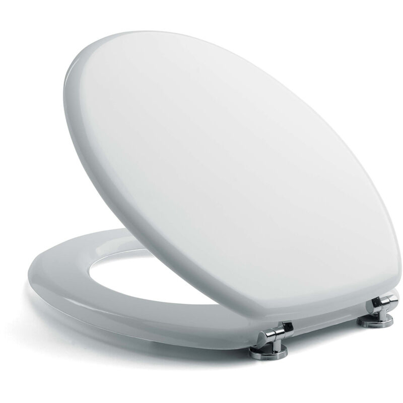 foto del prodotto idralite sedile wc bianco copriwater copriasse in mdf liscio con coperchio mod. pegaso