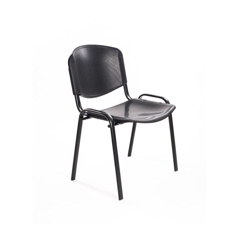 foto del prodotto idralite set di 6 sedie per sala attesa ufficio studio conferenze riunione ospite impilabili in plastica nera