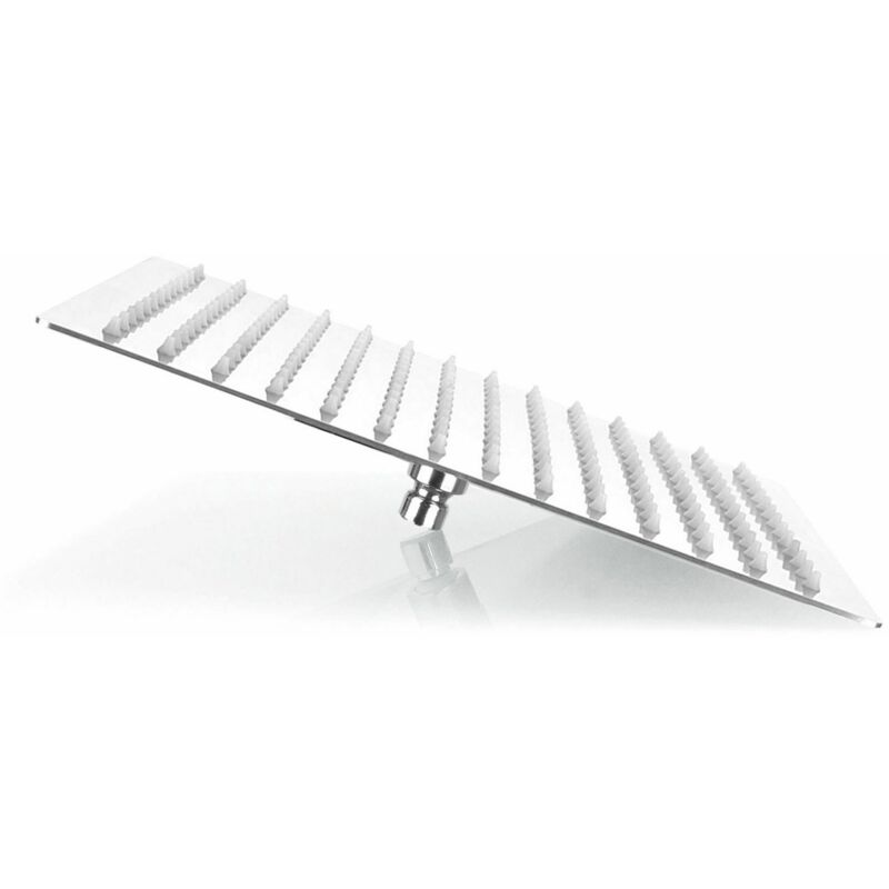 foto del prodotto idralite soffione doccia a pioggia quadrato 25x25 in acciaio cromo anticalcare ultrasottile