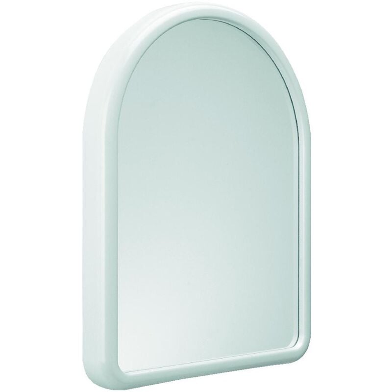 foto del prodotto idralite specchio ad arco bianco per bagno 40x52 specchiera da parete bagno mod. linea