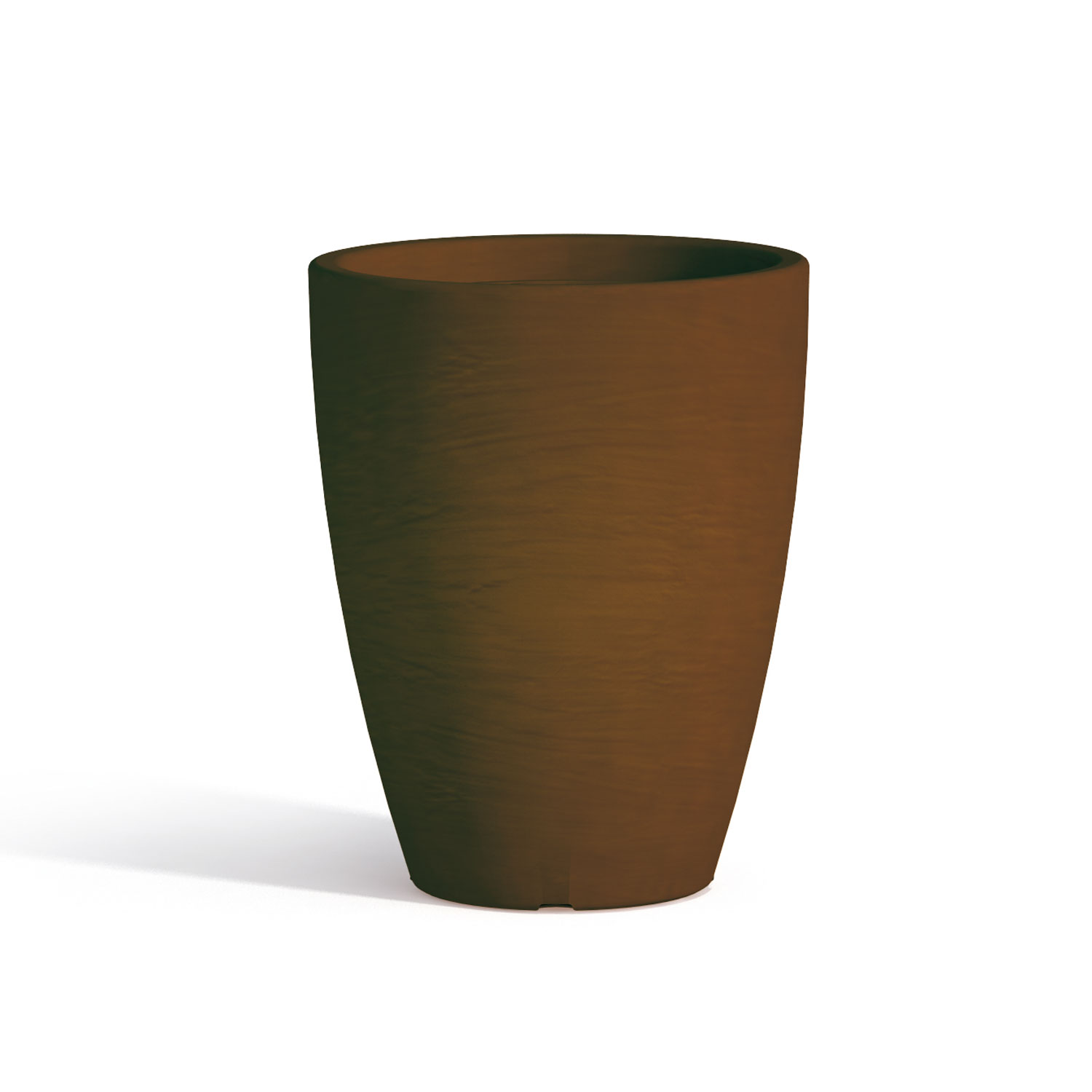 foto del prodotto idralite vaso con sottovaso in resina mod. aloe tondo 30 cm h 38 marrone