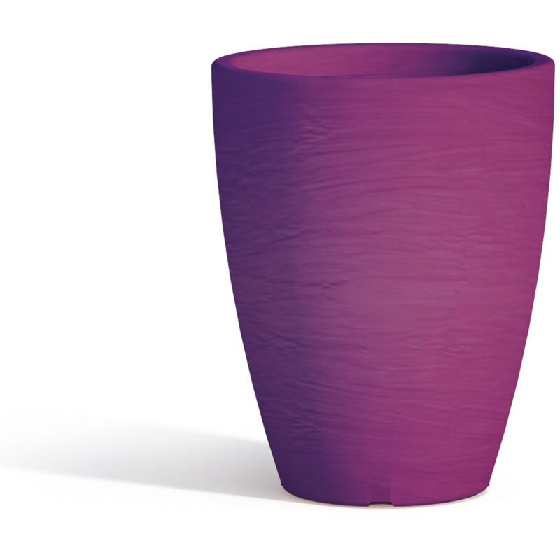 foto del prodotto idralite vaso con sottovaso in resina mod. aloe tondo 30 cm h 38 viola