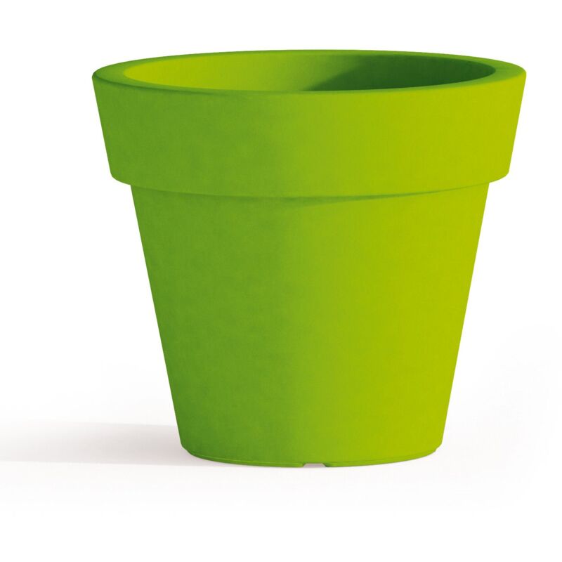 foto del prodotto idralite vaso e sottovaso in resina h 45 mod. begonia tondo verde