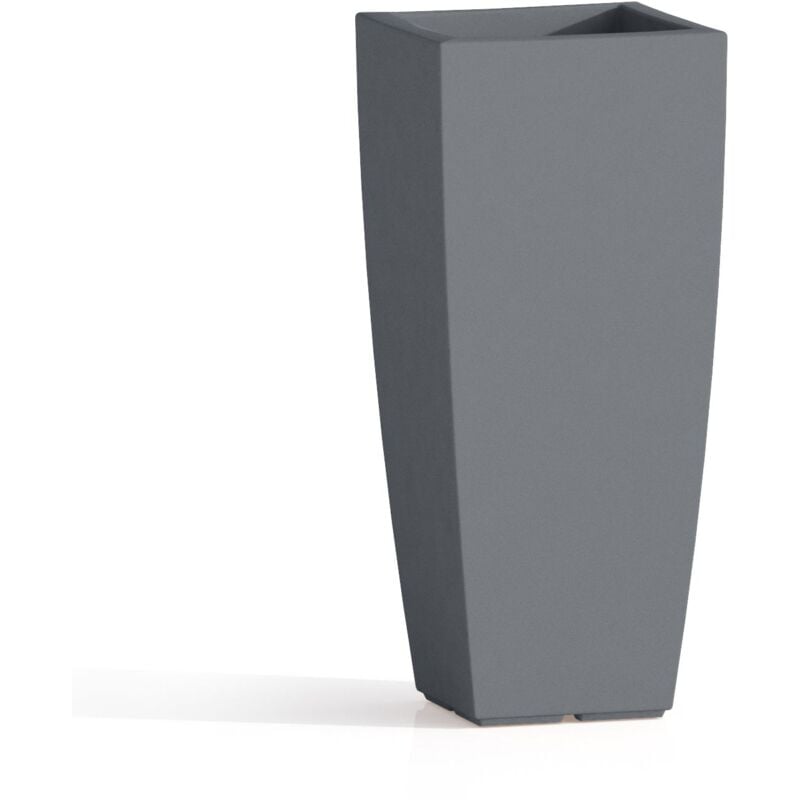 foto del prodotto idralite vaso in resina quadrato mod. agave 33x33 cm h 70 grigio