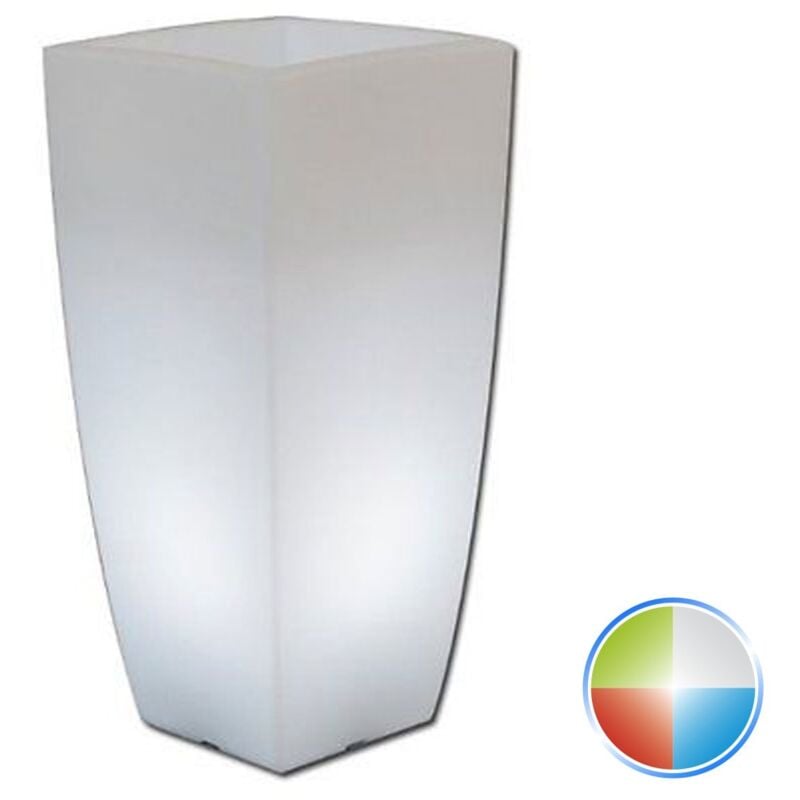 foto del prodotto idralite vaso luminoso quadrato mod. agave 33x33 cm h 70 con led multicolor