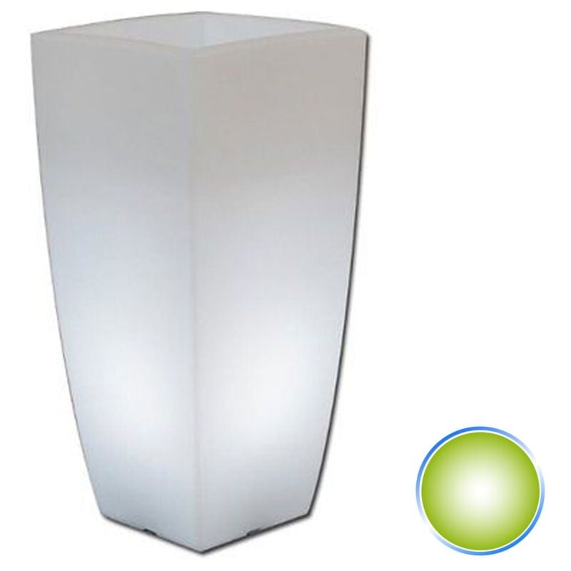 foto del prodotto idralite vaso luminoso quadrato mod. agave 33x33 cm h 70 con luce verde