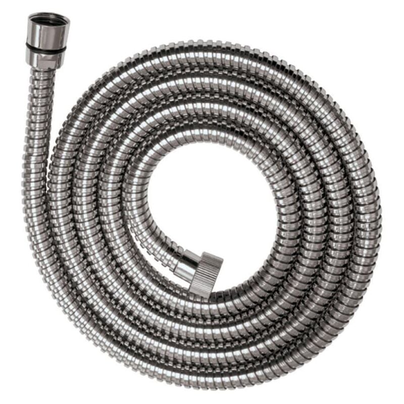 foto del prodotto idro bric - tubo flessibile idro-bric attacco 1/2 pollici doppia aggraffatura da 150cm cromo - h0232 a150