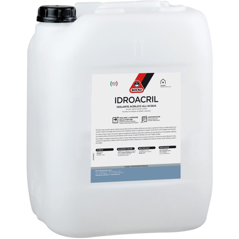 foto del prodotto idroacril isolante acrilico all acqua adesione uniformante 5 litri boero