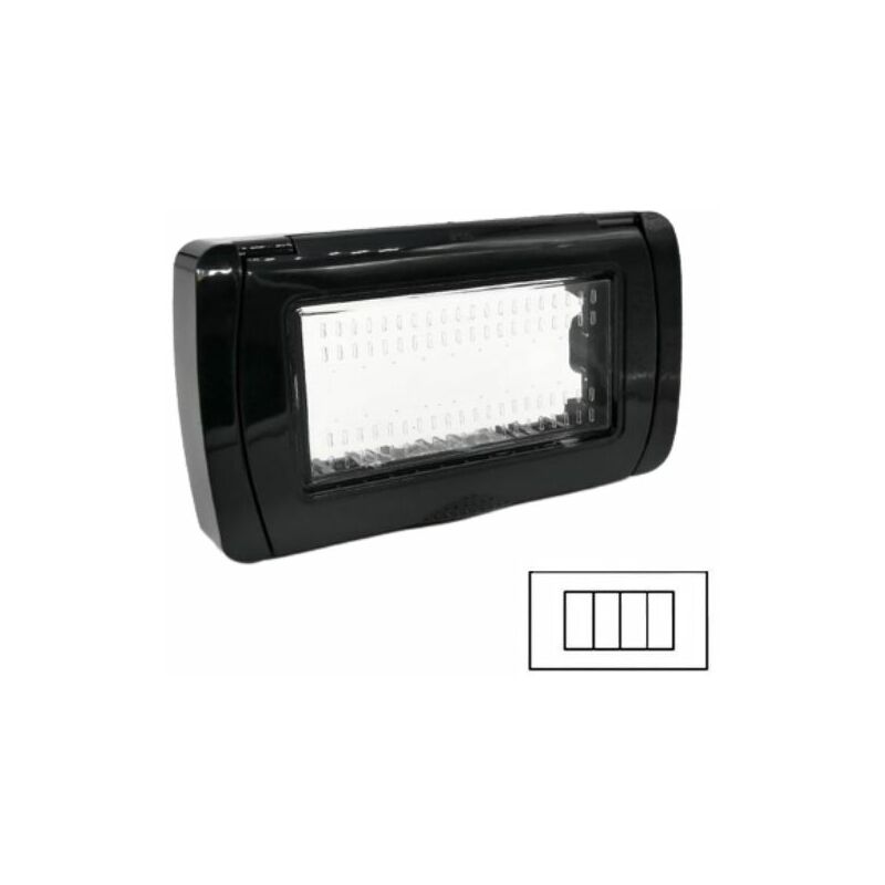 foto del prodotto idrobox vimar plana 4 posti nero compatibile ip55