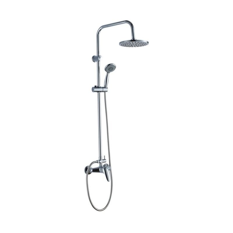 foto del prodotto idrobric colonna doccia luton in acciaio con rubinetto e soffione tondo 20 cm