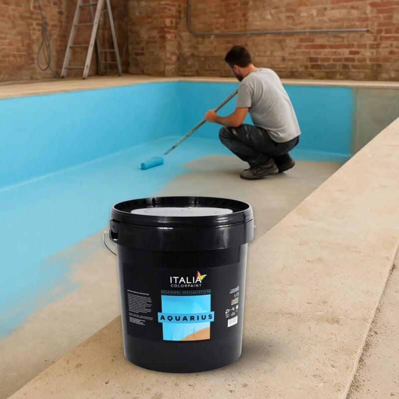 foto del prodotto idropittura acrilica specifica per piscine in cemento aquarius tinta celeste contenuto litri 13 confezione 1