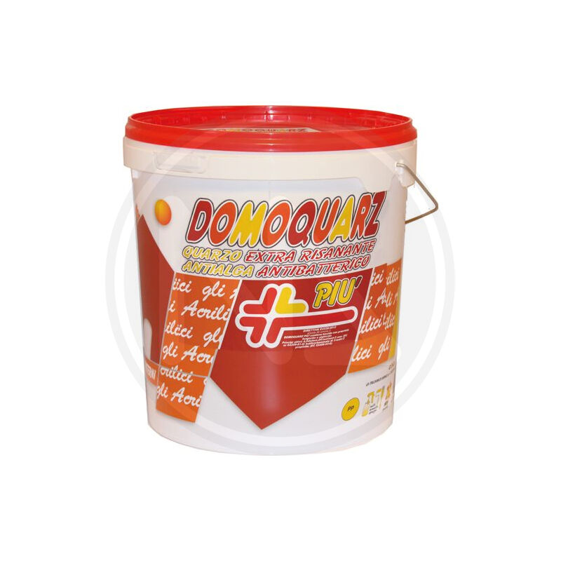 foto del prodotto idropittura al quarzo per interni ed esterni domoquarz piu 13 lt colore bianco