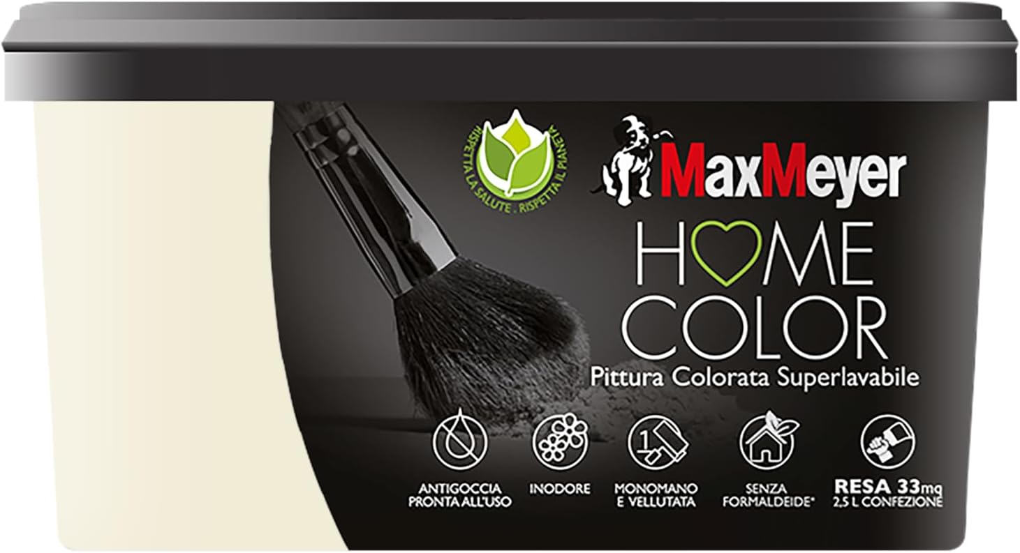 foto del prodotto idropittura colorata superlavabile per interni homecolor, colore champagne, 2.5l
