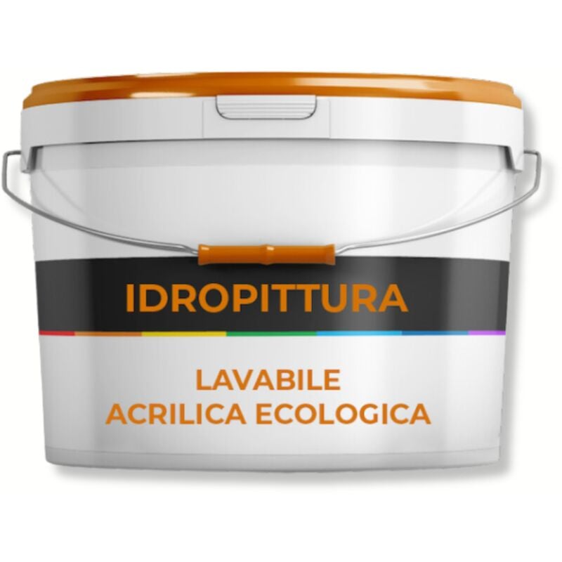 foto del prodotto idropittura lavabile ecologica murale acrilica bianco per interni ad acqua formato kg 5 confezione 1