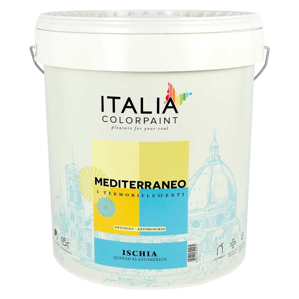 foto del prodotto idropittura quarzo elastomerico termoriflettente ischia antialga bianco litri 4