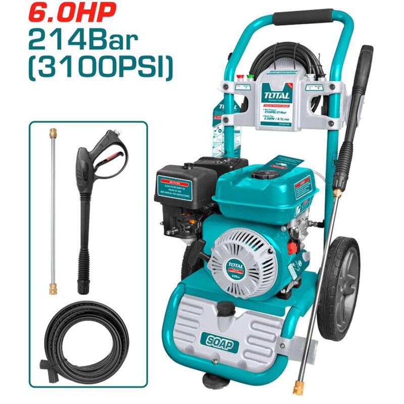 foto del prodotto idropulitrice a scoppio 208cc 4t 214bar con accessori total