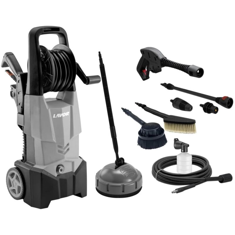 foto del prodotto idropulitrice elettrica a freddo multiaccessoriata lavor wash one extra 135 grigia 135 bar 420 l h 1900 w