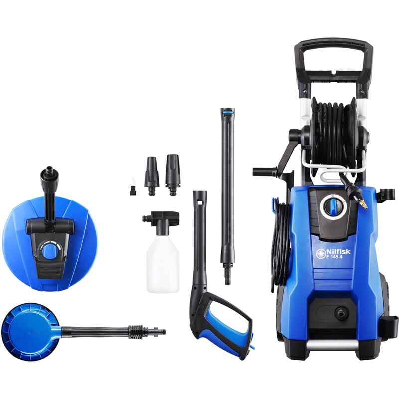 foto del prodotto idropulitrice nilfisk e 145 bar con motore a induzione include patio cleaner e spazzola rotante 