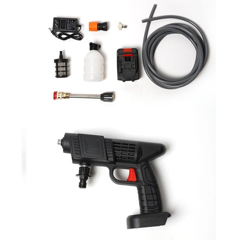 foto del prodotto idropulitrice portatile senza fili da 48 v, 30 bar, 12000 mah, idropulitrice con ugelli assortiti, tubo da 5 m, flacone erogatore di sapone, custodia