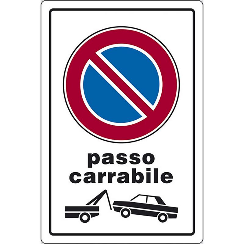 foto del prodotto idroweb cartello passo carrabile con rimozione forzata portone 30cmx20cm