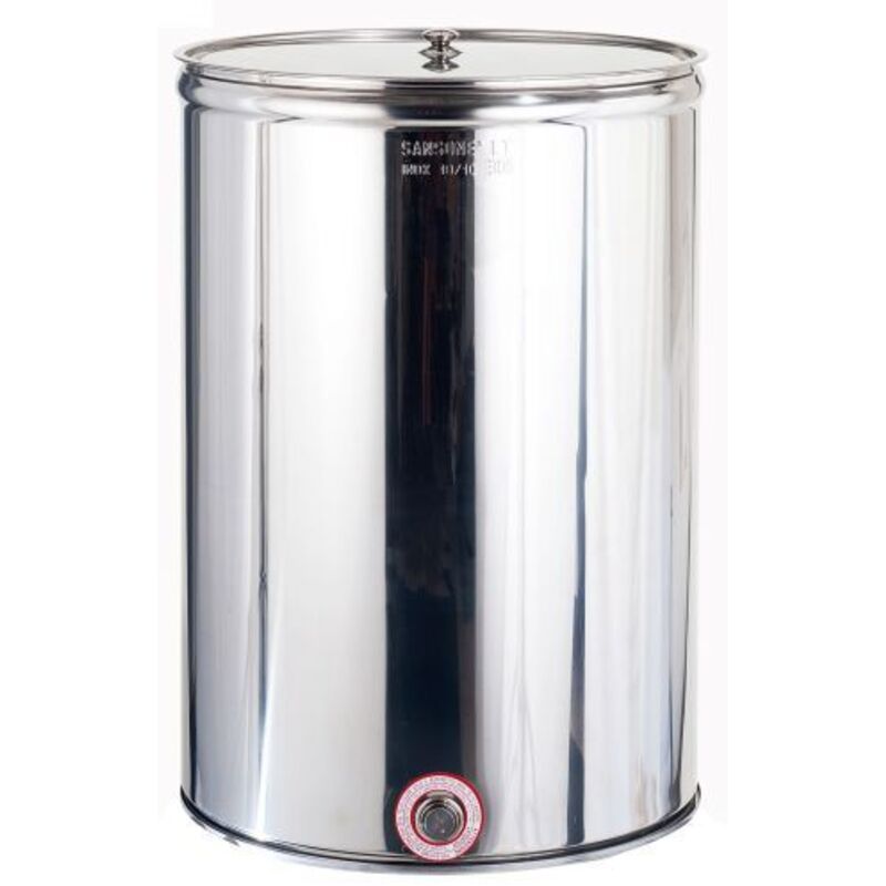 foto del prodotto idroweb sansone contenitore enologico inox liscio aggraffato con coperchio lt. 300