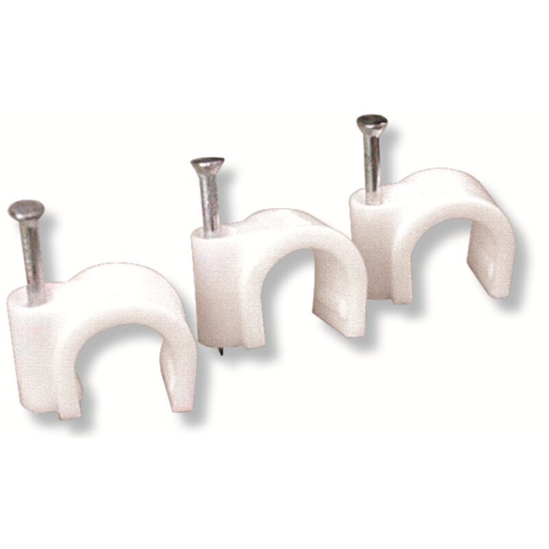 foto del prodotto idroweb utilia graffetta fissacavi con chiodo col. bianco mm. 3 4 100 pz. utilia