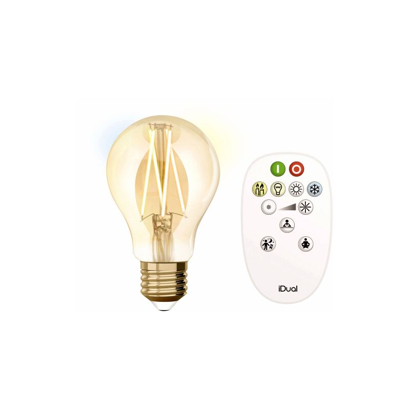 foto del prodotto idual whites led filament a60 806lm amber lutec