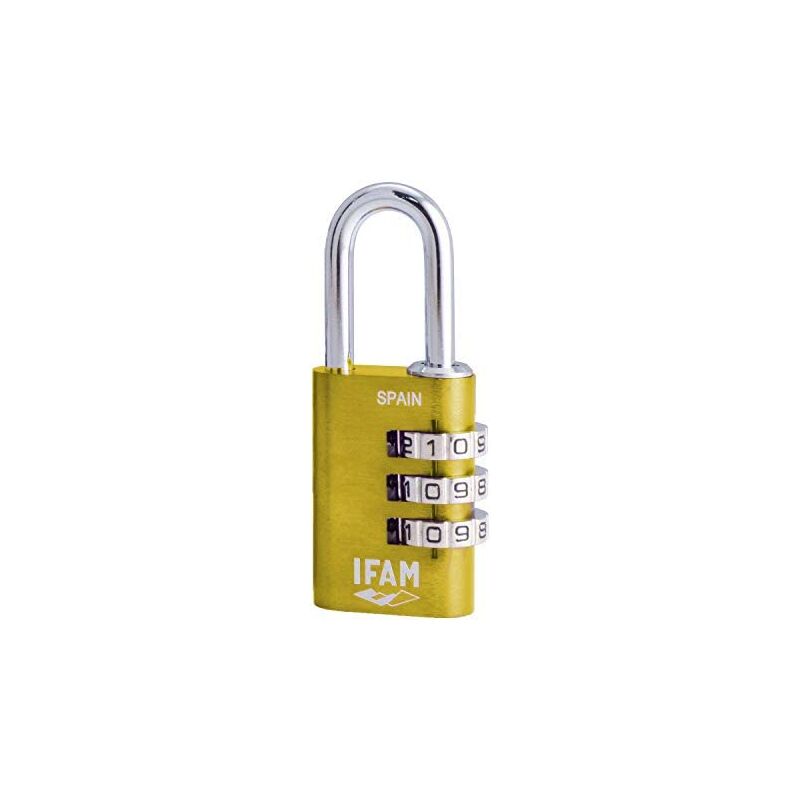 foto del prodotto ifam lucchetto col combi30. giallo. 30 mm. arco 5 mm. con combinazione.