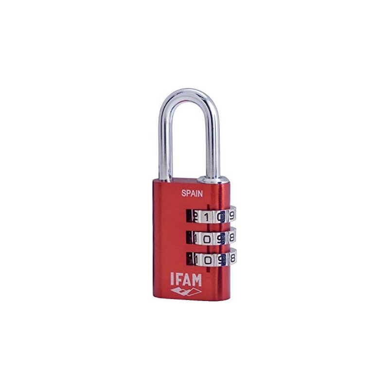 foto del prodotto ifam lucchetto col combi30. rosso. 30 mm. arco 5 mm. con combinazione.