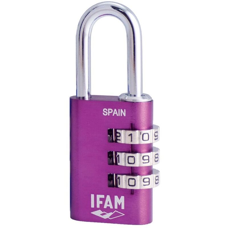 foto del prodotto ifam - lucchetto col combi30. viola. 30 mm. arco 5 mm. con combinazione.