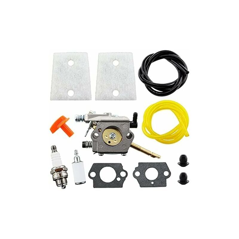 foto del prodotto iflair carburatore ulisem con filtro dell aria, candela e tubo del carburante per motosega stihl h24d fs48 fs52 fs56 fs62 fs66 fs81 fs86 fs88 fs106