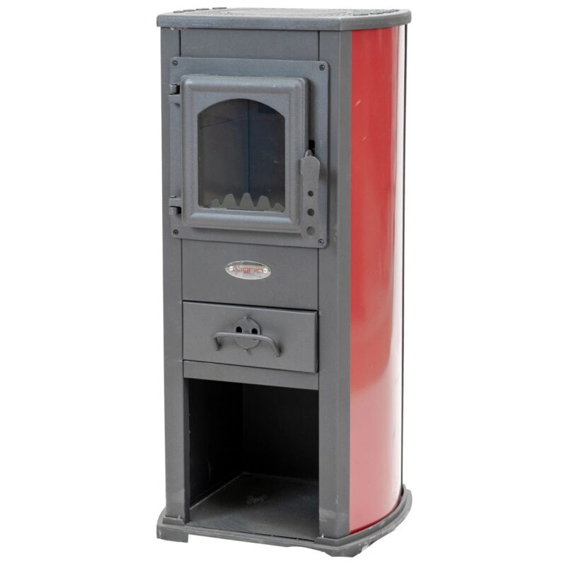 foto del prodotto ignip stufa a legna berna lux rosso scuro 7 kw