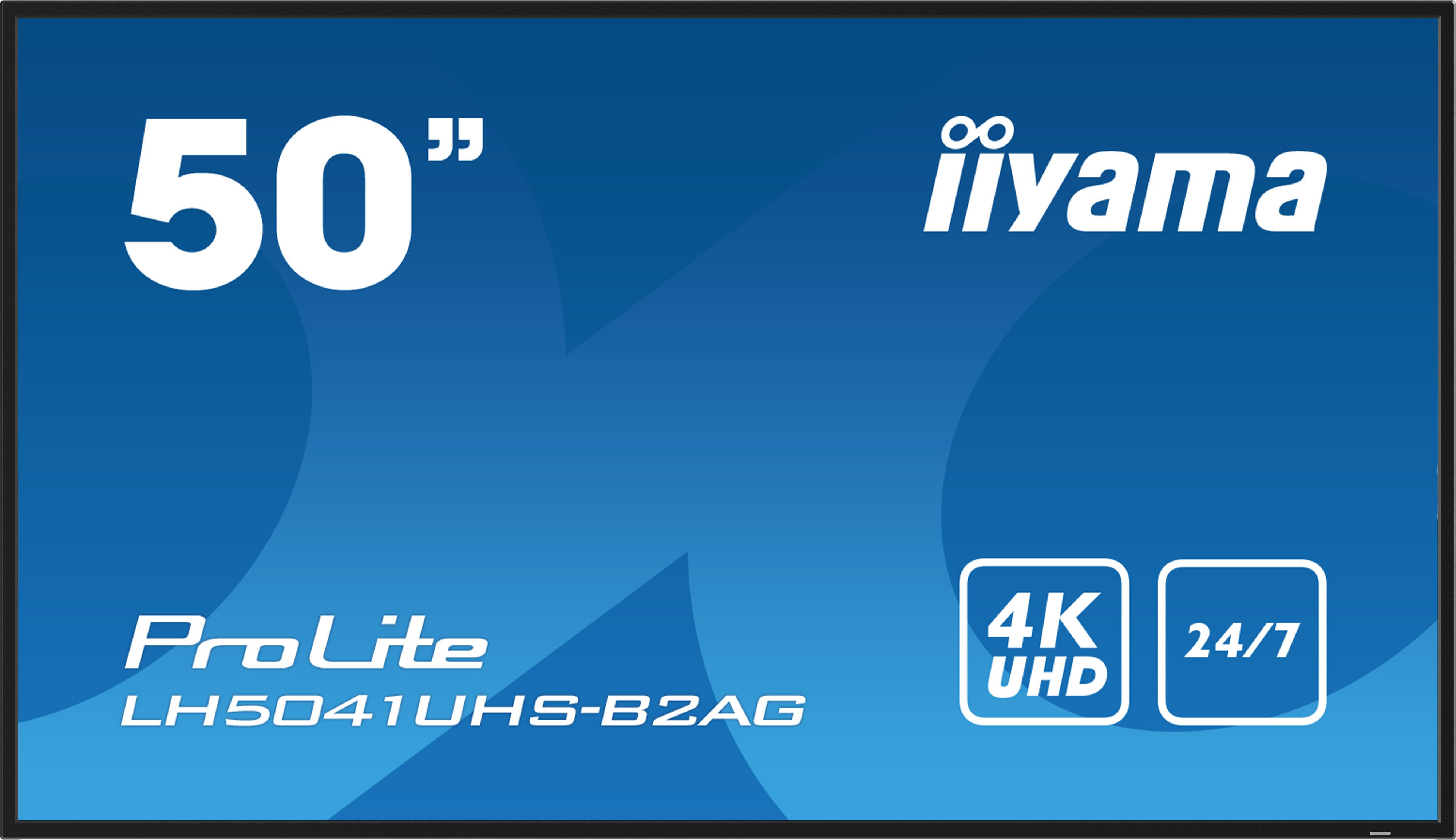 foto del prodotto iiyama lh5041uhs b2ag visualizzatore di messaggi pannello piatto per segnaletica digitale 127 cm 50 lcd 500 cd m 4k ultra hd nero 24 7
