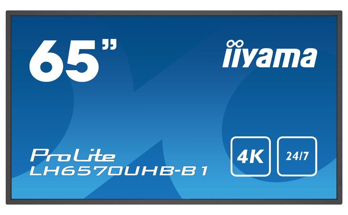 foto del prodotto iiyama lh6570uhb b1 visualizzatore di messaggi pannello piatto per segnaletica digitale 163,8 cm 64.5 va 700 cd m 4k ultra hd nero processore integrato android 9.0 24 7