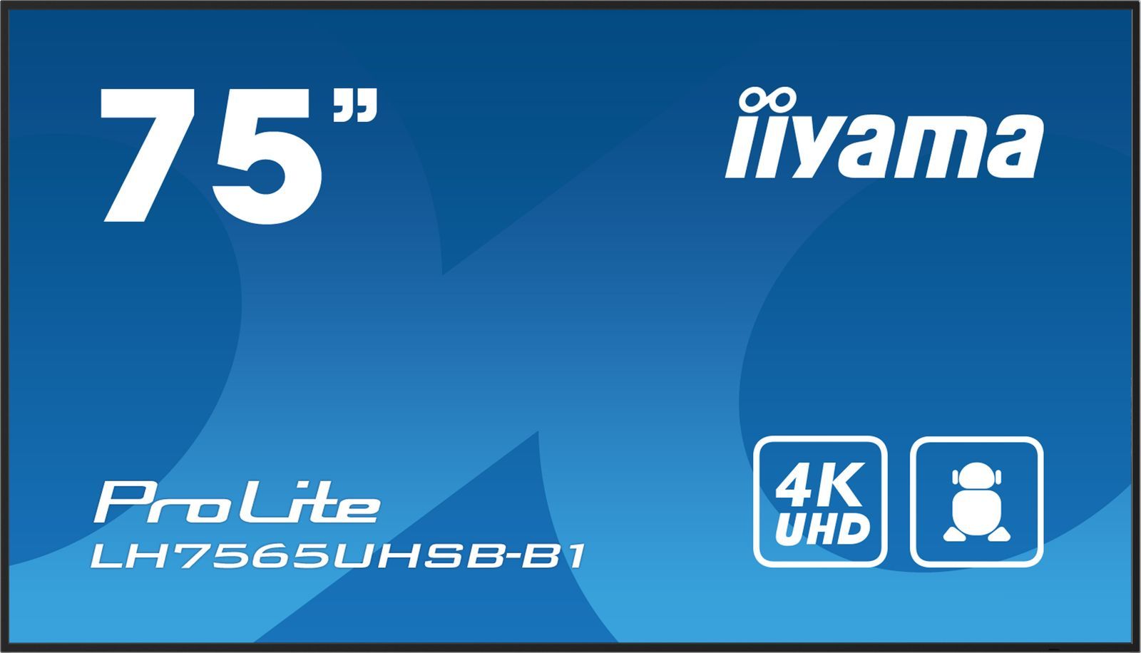 foto del prodotto iiyama lh7565uhsb b1 visualizzatore di messaggi design chiosco 189,2 cm 74.5 led wi fi 800 cd m 4k ultra hd nero processore integrato android 11 24 7