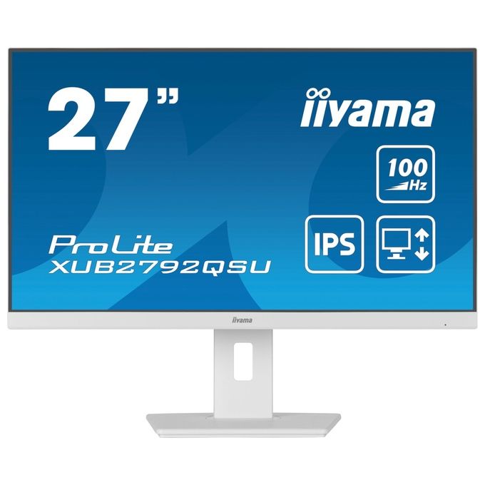 foto del prodotto iiyama prolite xub2792qsu-w6 monitor pc 27'' 2560x1440 pixel wide quad hd led bianco