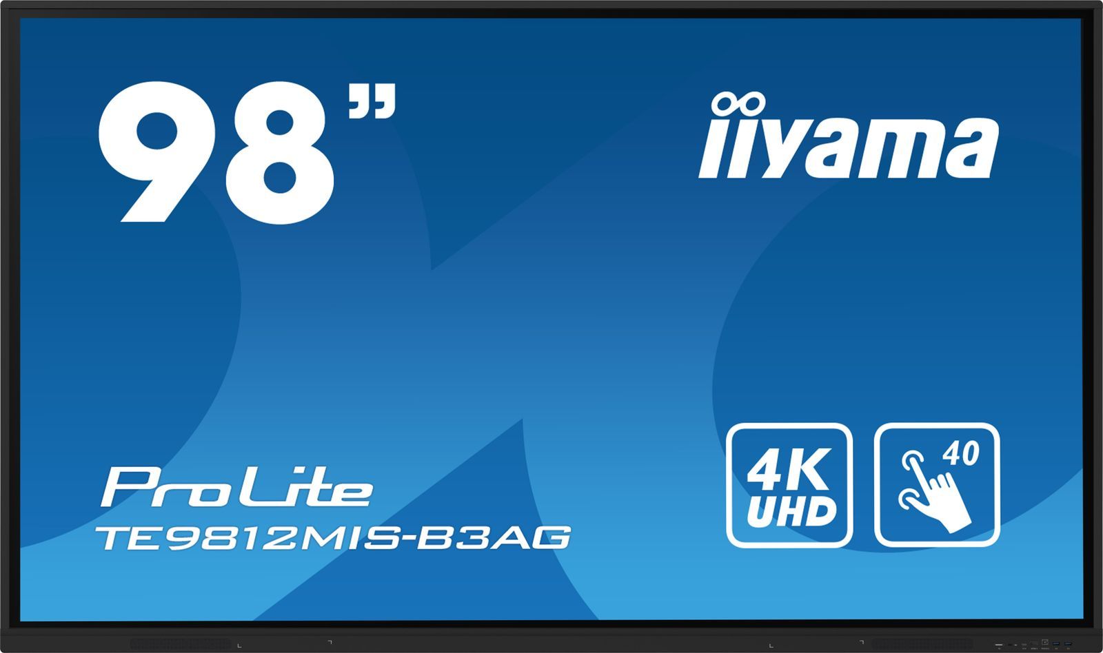 foto del prodotto iiyama te9812mis b3ag visualizzatore di messaggi design chiosco 2,49 m 98 lcd wi fi 400 cd m 4k ultra hd nero touch screen processore integrato android 11 24 7