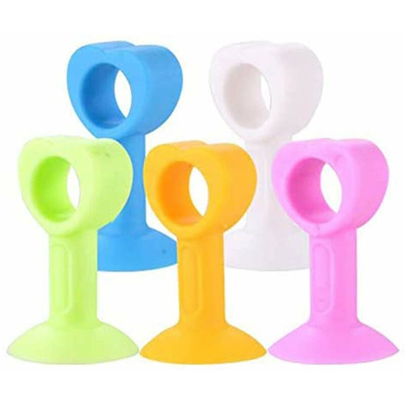 foto del prodotto ikaar fermaporta di sicurezza del bambino fermaporta 5pcs silicone multifunzionale parete protettore anti collisione maniglia tappo multi colore