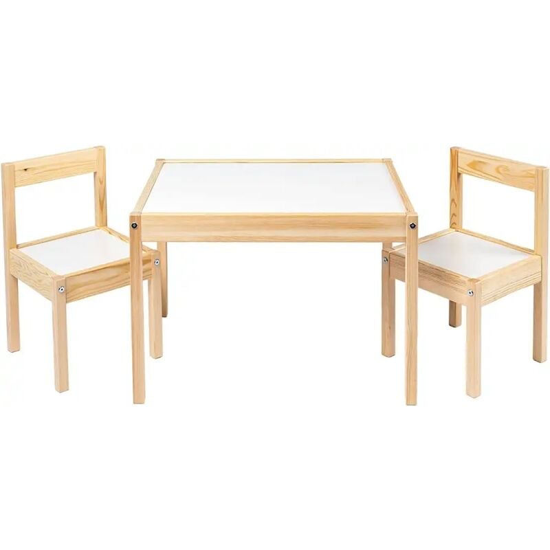 foto del prodotto ikea latt tavolo per bambini con 2 sedie bianco pino kiefer beige