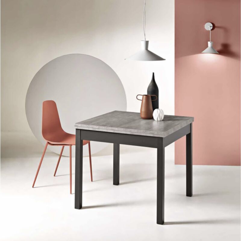 foto del prodotto ikone - tavolo in legno da cucina a libro da 90 cm a 180 cm cemento - ugo