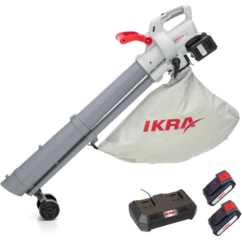 foto del prodotto ikra 3in1 aspiratore soffiatore a batteria ials 2 20 con 2 batterie ricaricabili e doppio caricabatterie rapido