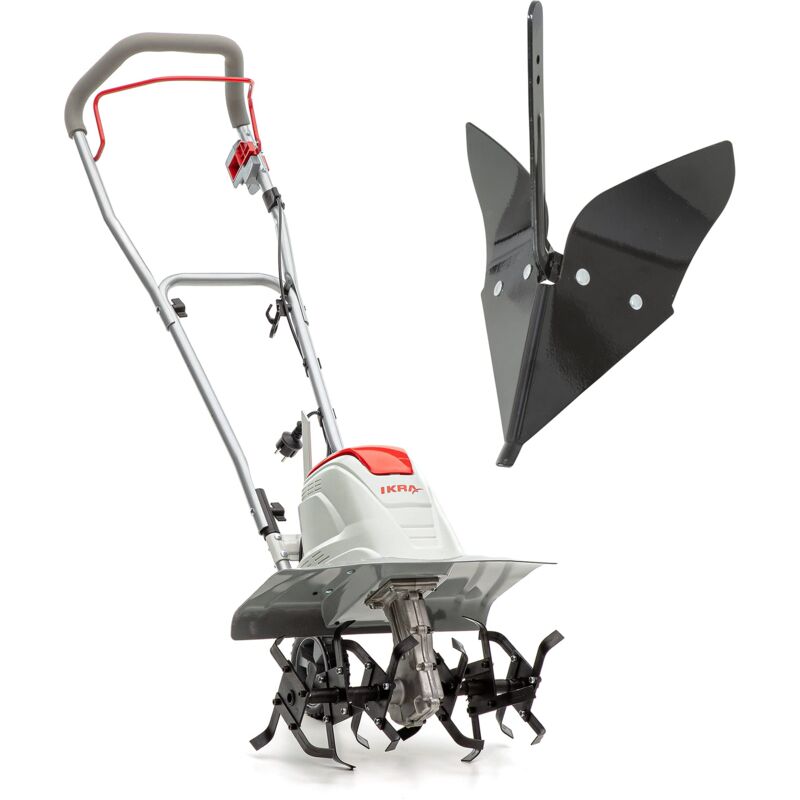 foto del prodotto ikra motozappa motocoltivatore elettrica fem 1500, larghezza flessibile 17 45cm, incl. rincalzatore