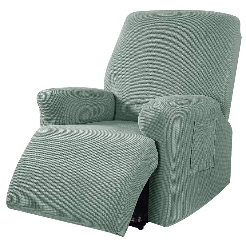 foto del prodotto il gruppone copripoltrona jacquard elasticizzato per poltrona reclinabile relax con tasche verdesalvia
