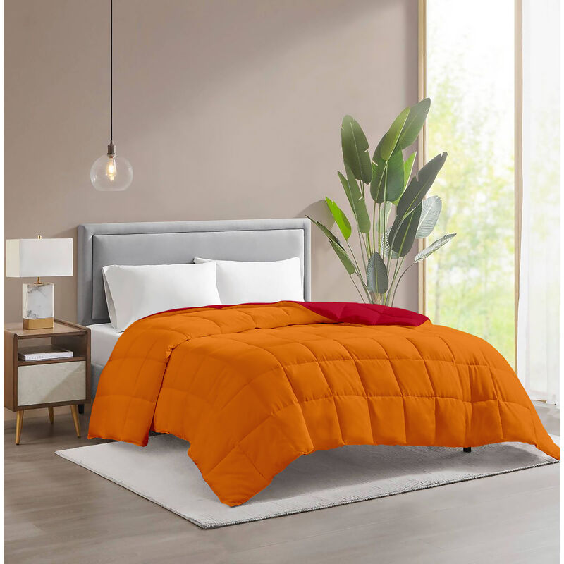 foto del prodotto il gruppone piumino invernale caldo piumone 3 misure double face microfibra anallergico bordeaux arancio 2 piazze